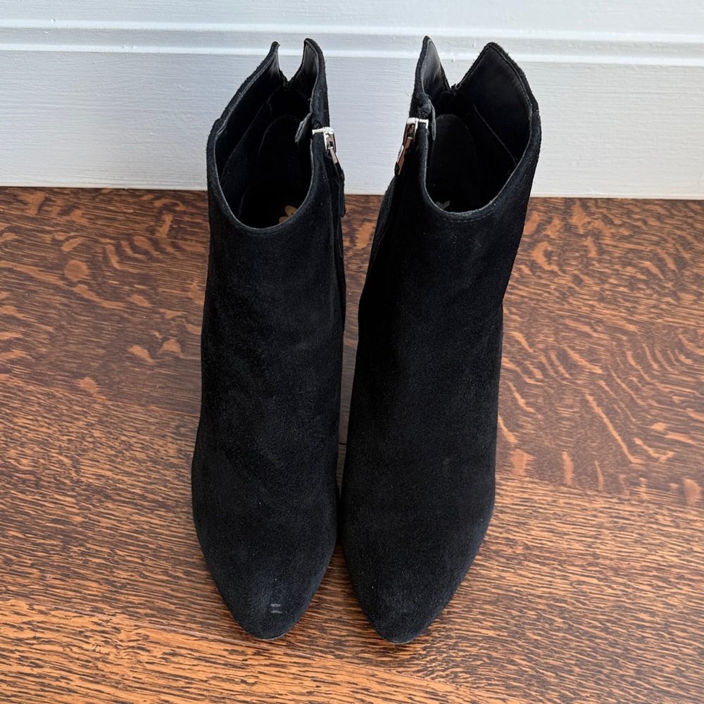 Black suede booties